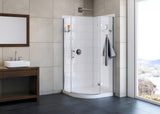 Risco 38" Neo Round Shower with tiled walls