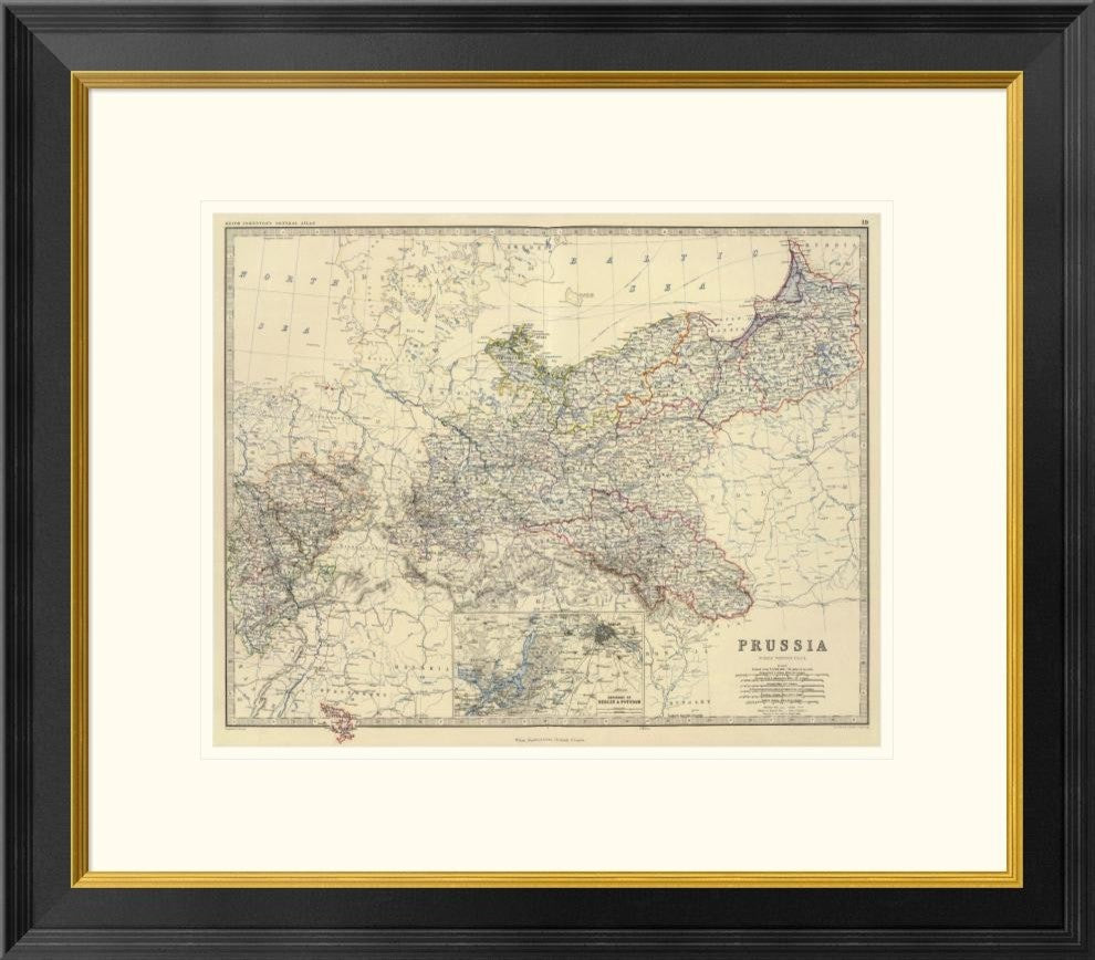 "Prussia, 1861" Framed Digital Print by Alexander Keith Johnston, 26x23"