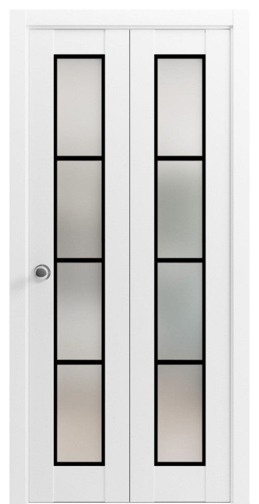 Bi-fold Doors 48 x 80 | Planum 2132 White Silk  | Sturdy Tracks
