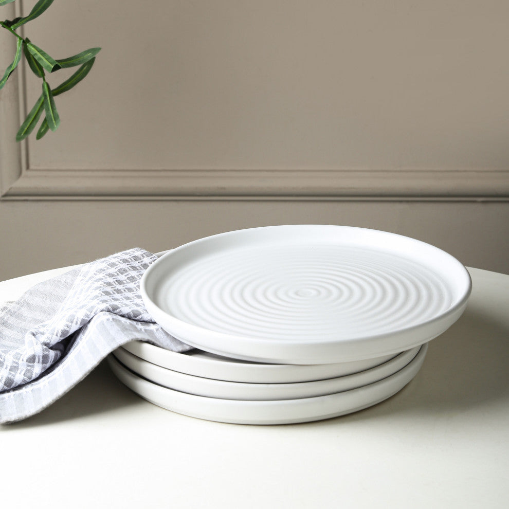 Stone Lain Elica Stoneware 12 Piece Dinnerware Set, White