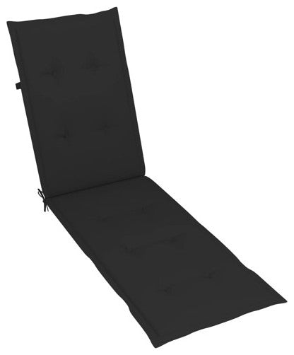 vidaXL Solid Acacia Wood Patio Deck Chair with Footrest and Cushion Garden