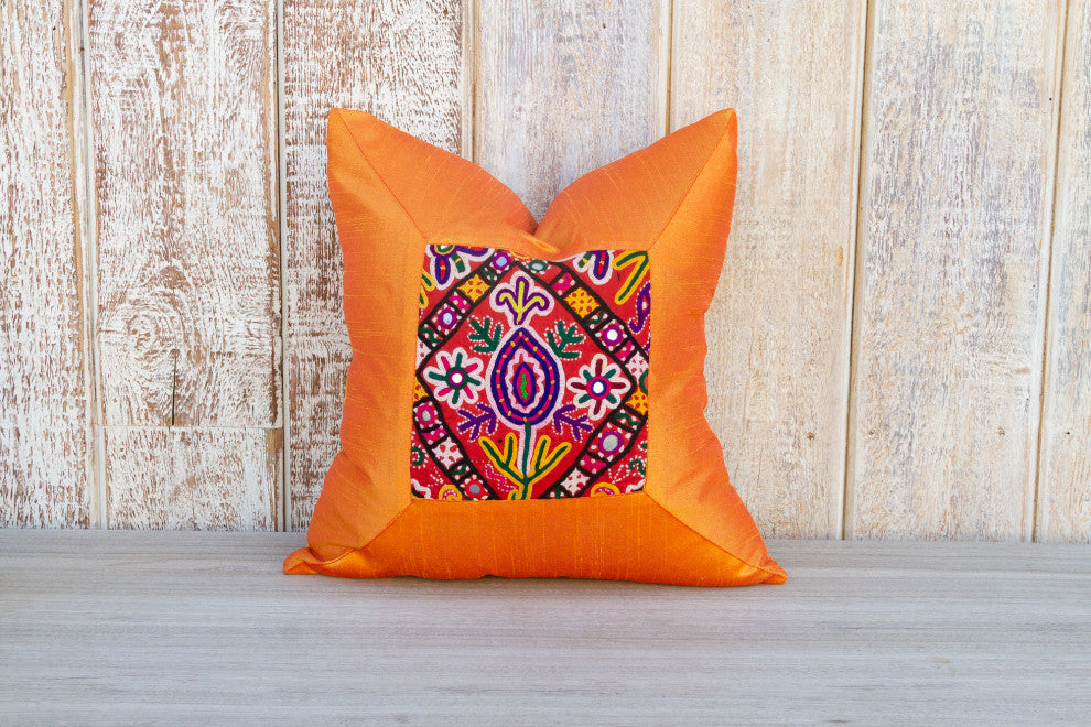 Swra Indian Silk Decorative Pillow