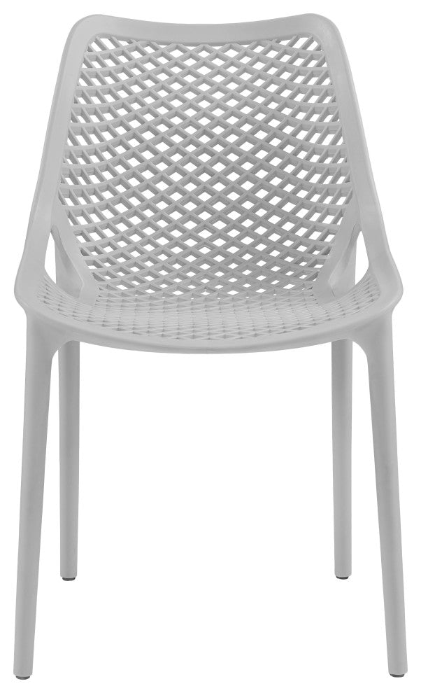 Mykonos Outdoor Patio Dining Chair (Set of 4), Grey, Armless