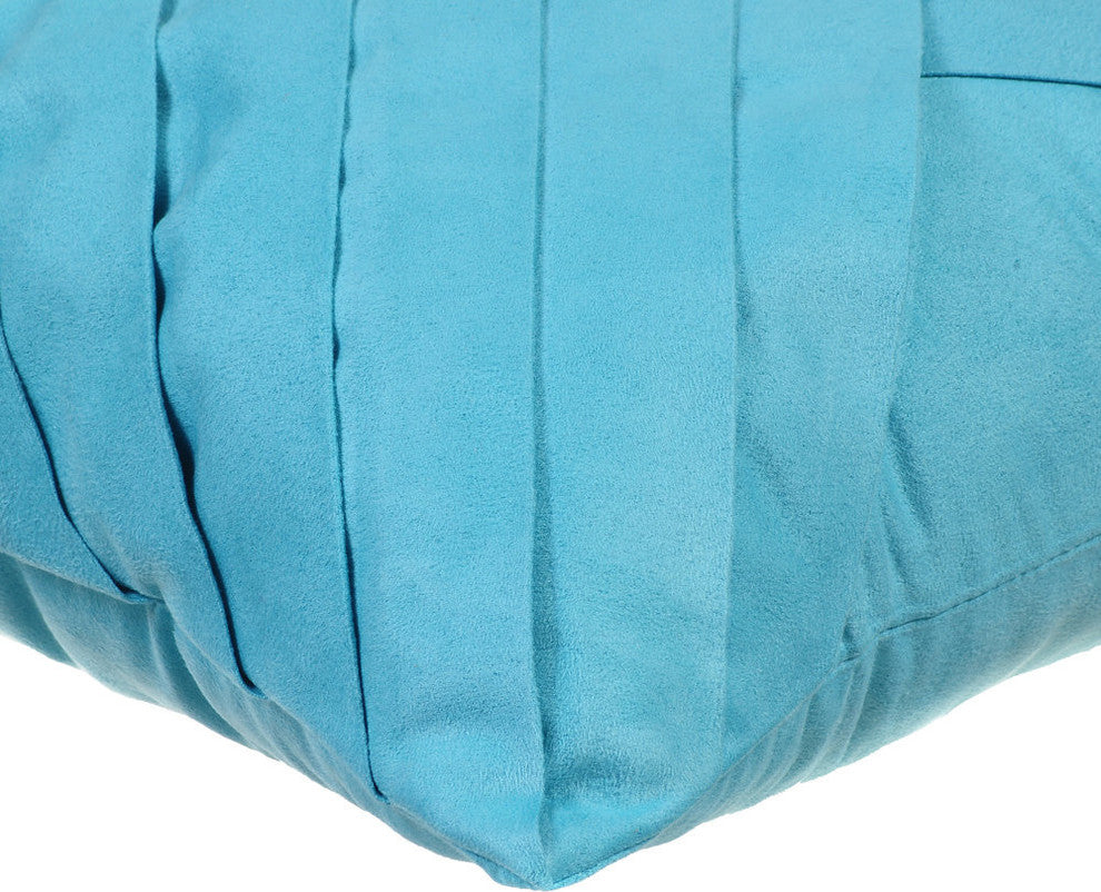 Blue Decorative Euro shams 26x26 Suede Fabric, Turquoise Blue No Limits No Lines