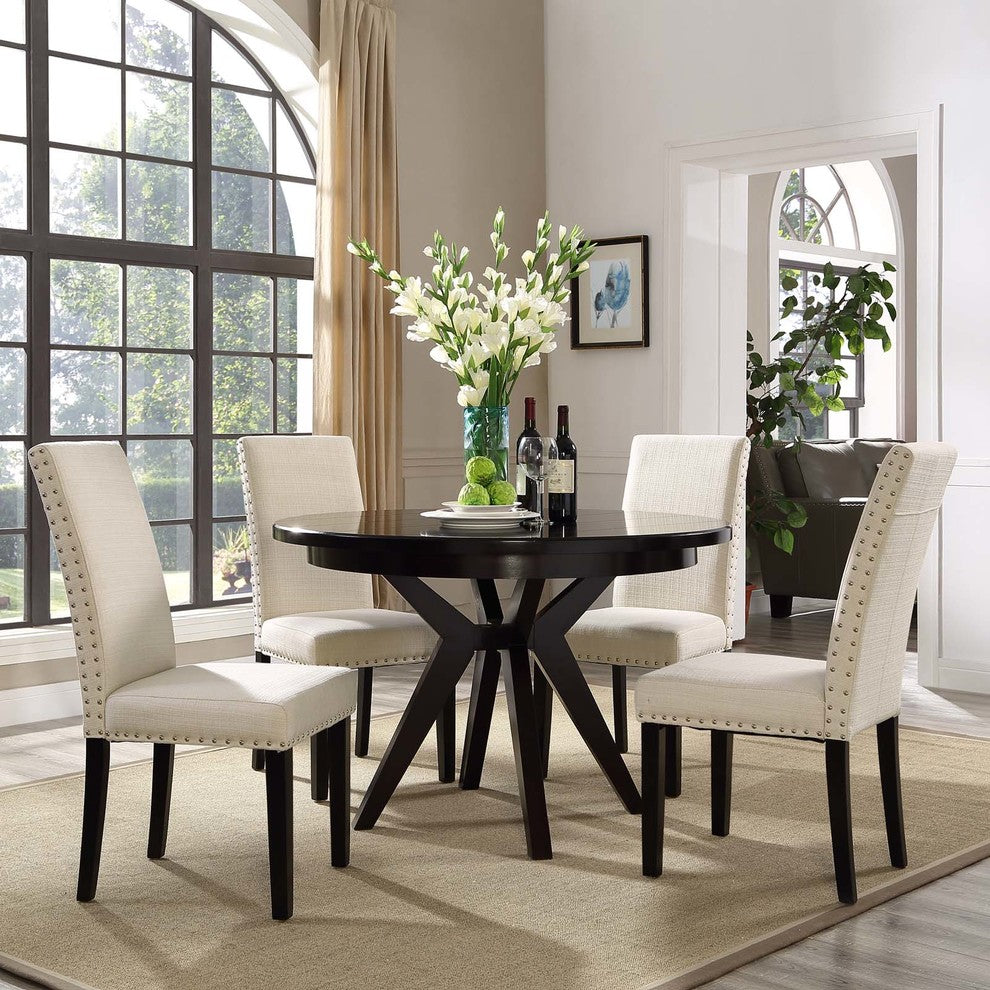 Parcel Dining Side Chair Fabric Set of 4, Beige