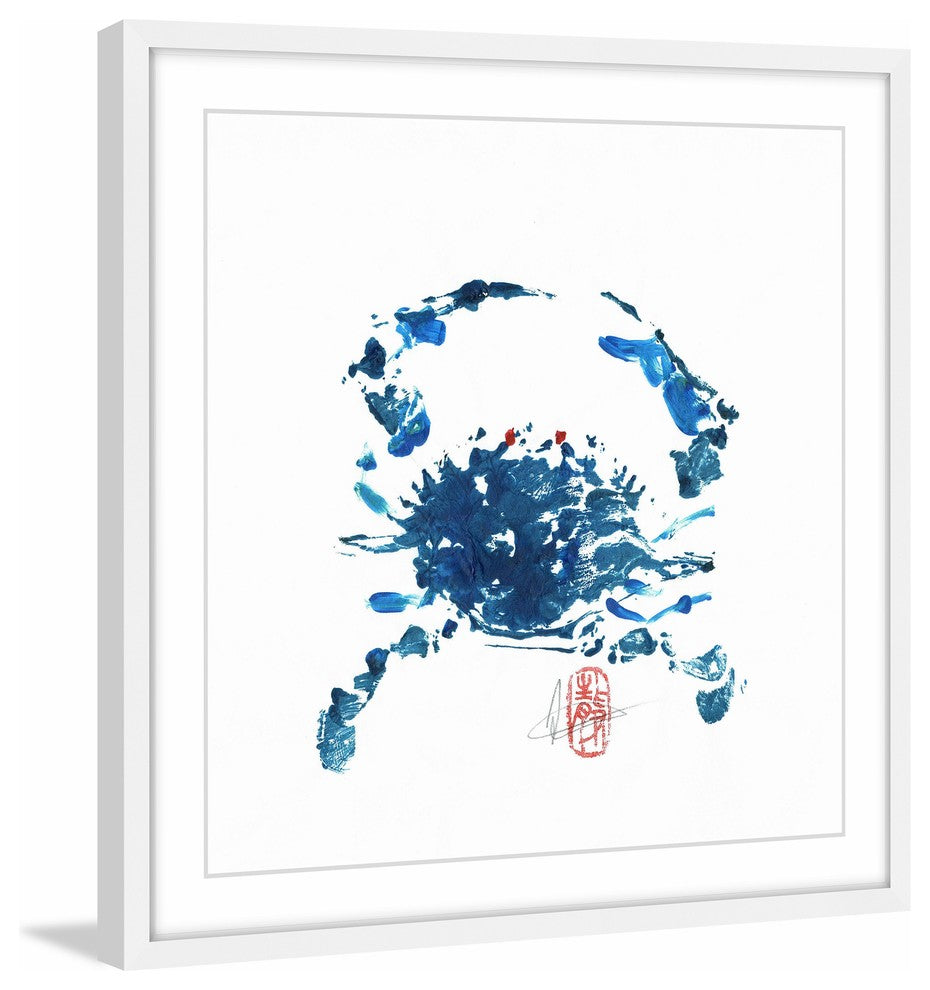 "Blue Crab" Framed Painting Print, 24"x24"