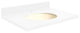 Quartz 49"x22" Vanity Top, Biscuit Bowl, Nano Crystal, Single Hole