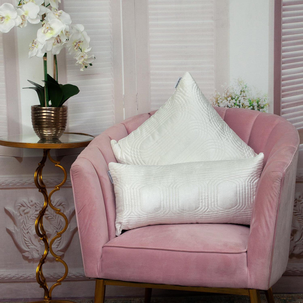 Parkland Collection Iphis White Throw Pillow, Square