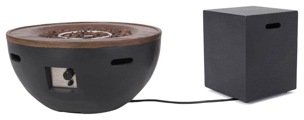 Gaylor Outdoor 40,000 BTU Lightweight Concrete Bowl Fire Pit with Tank Holder