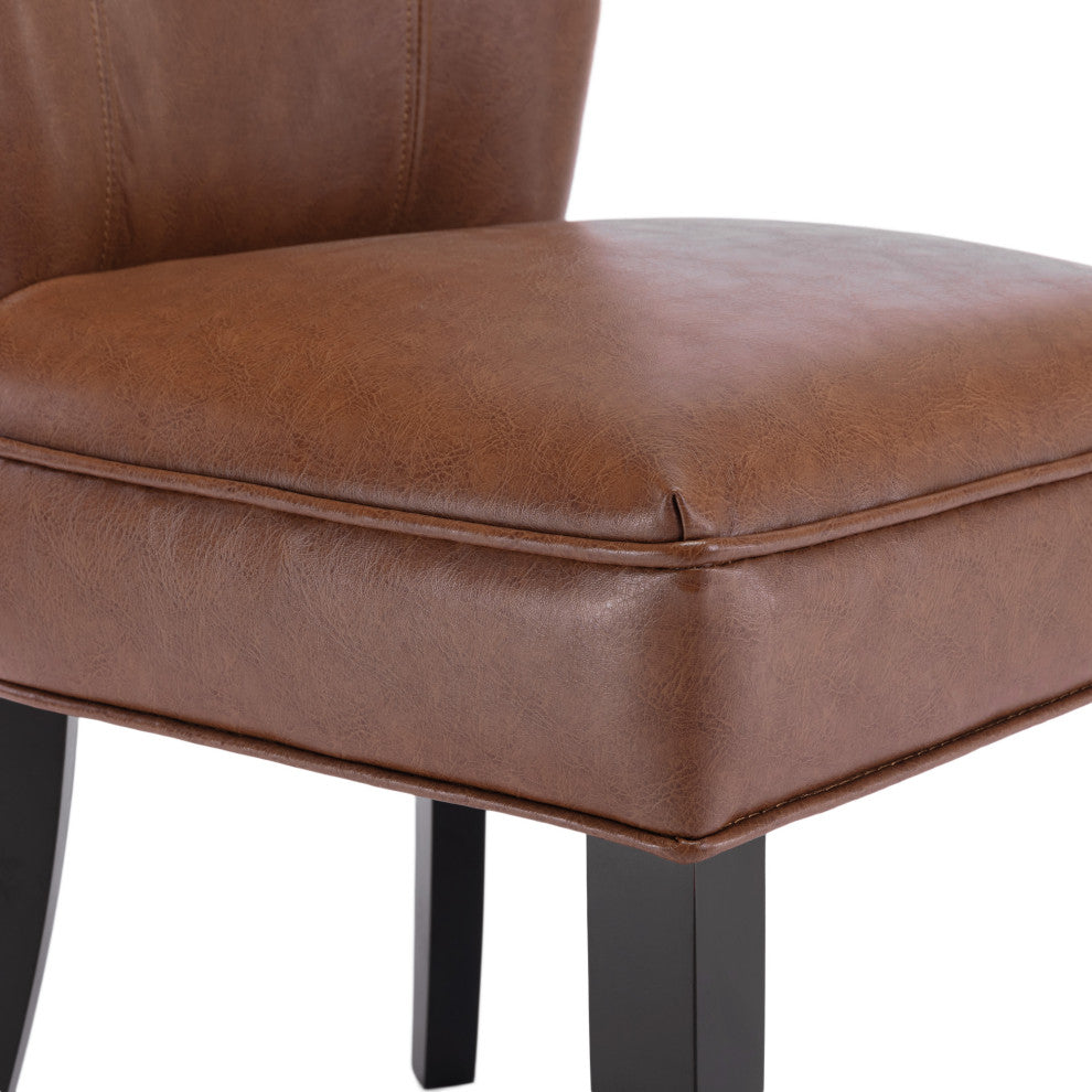 Edenbrook Faux Leather Upholstered Dining Chairs, Set of 2