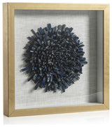Firnley Gold Framed Crystal Flower Wall Decor, Blue