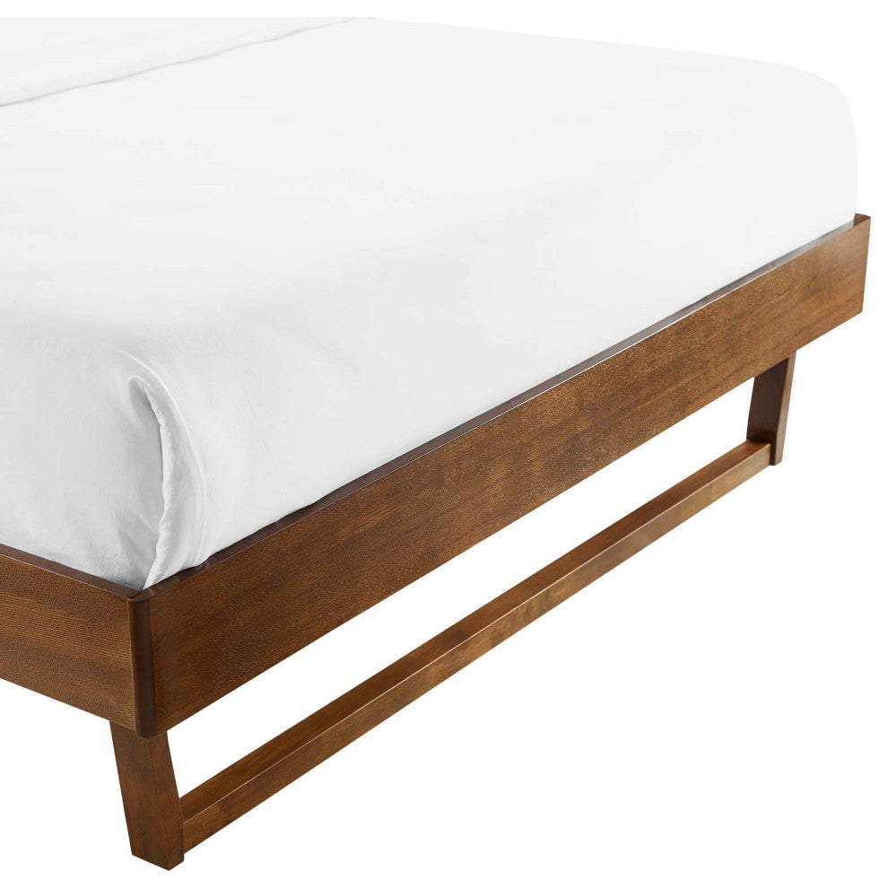 Billie King Wood Platform Bed Frame Walnut