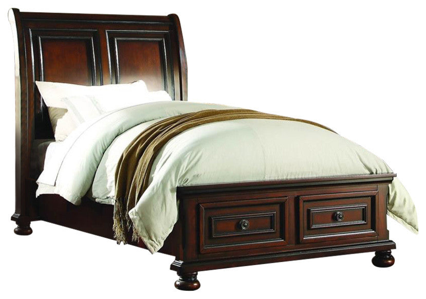 Homelegance Cumberland Sleigh Platform Bed With Storage Footboard