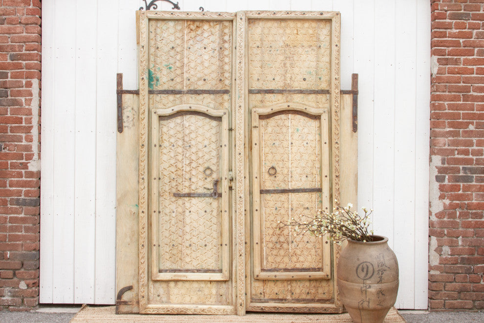 Pair of Antique Rajasthani Carved Doors