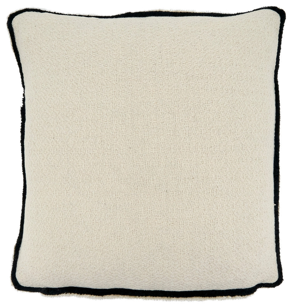 Down Filled Throw Pillow With Reversible Design, 18"x18", Black/White