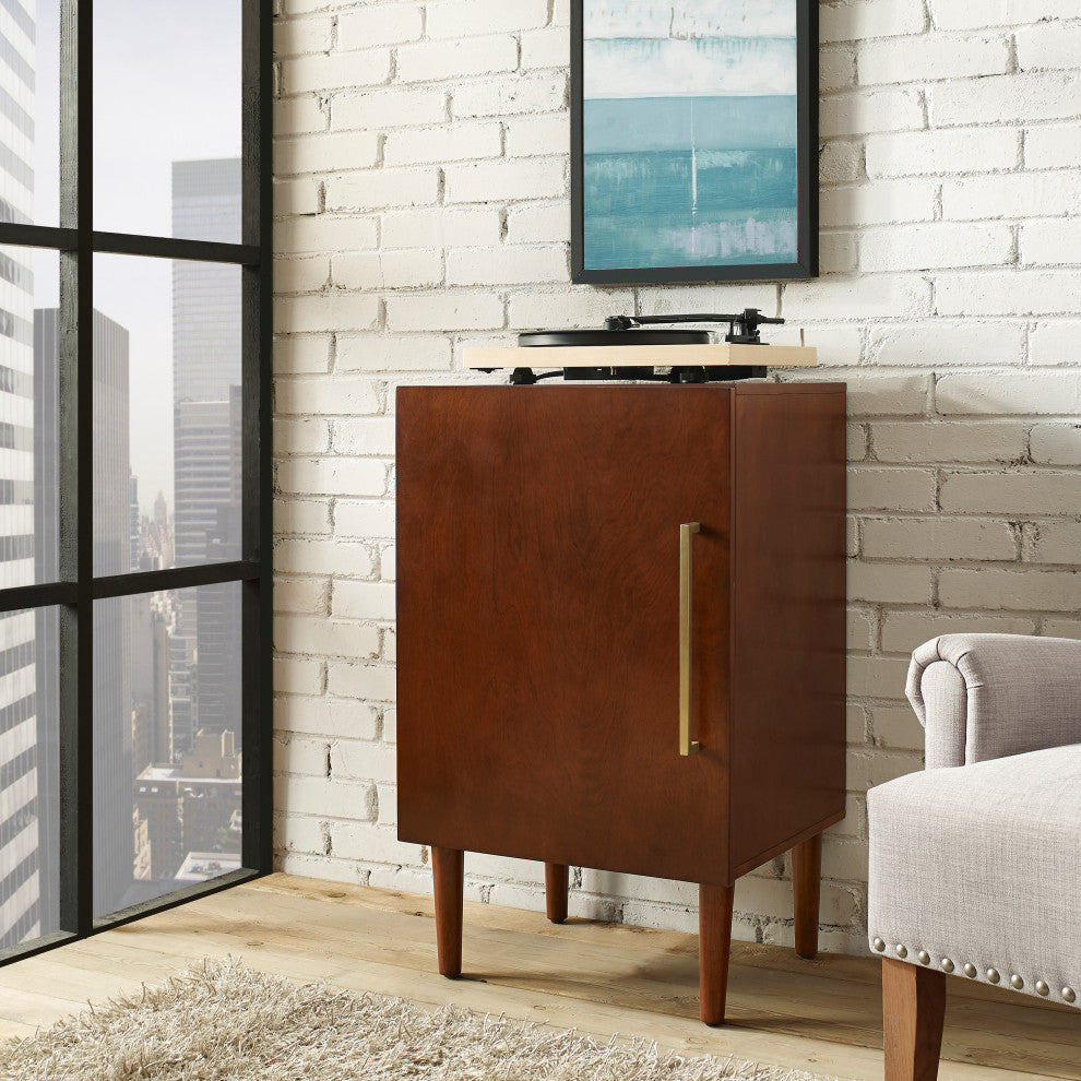 Everett Record Player Stand, Mahogany Finish