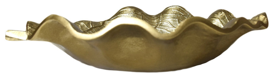 Handmade Decorative Aluminium Tray, Gold Color Coated