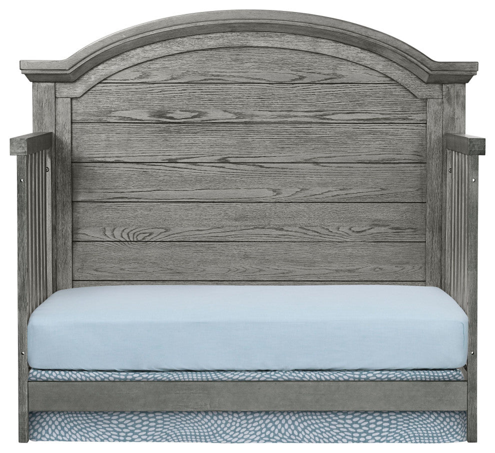 Foundry 56"W Wood Convertible Crib, Pewter
