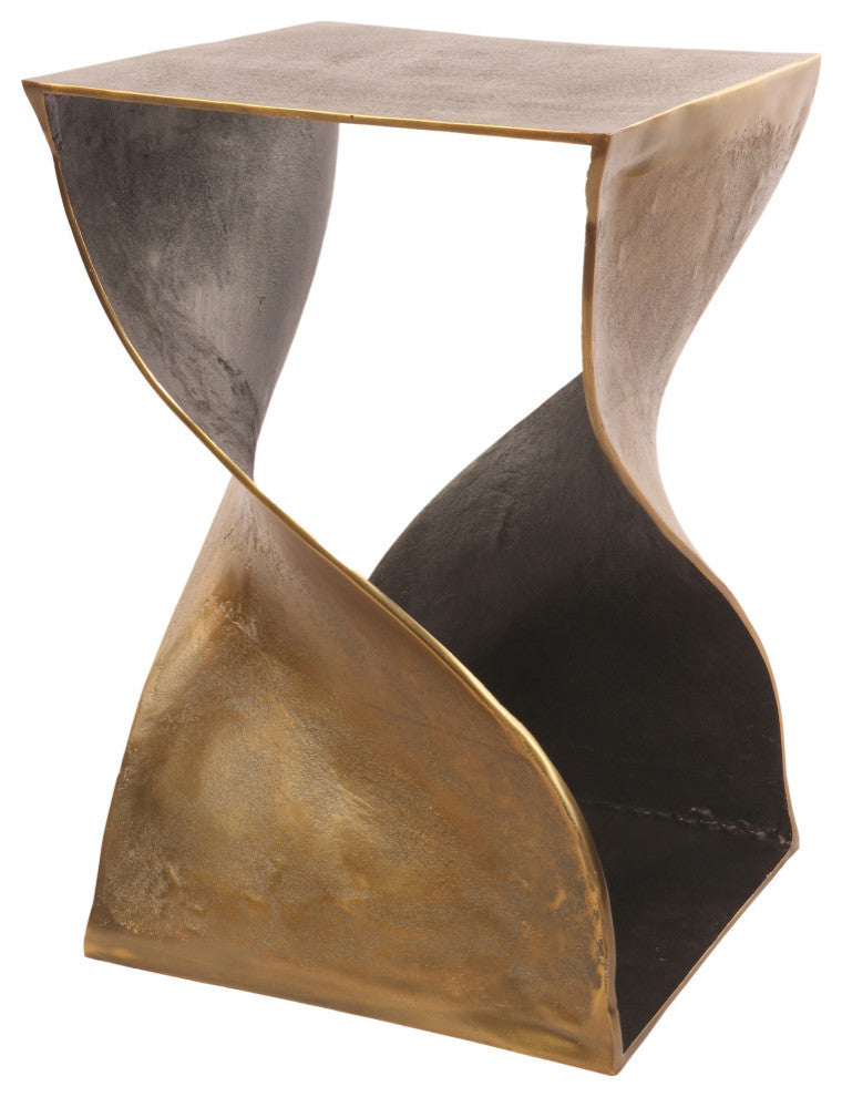 Contemporary Twist Accent Table - Brown