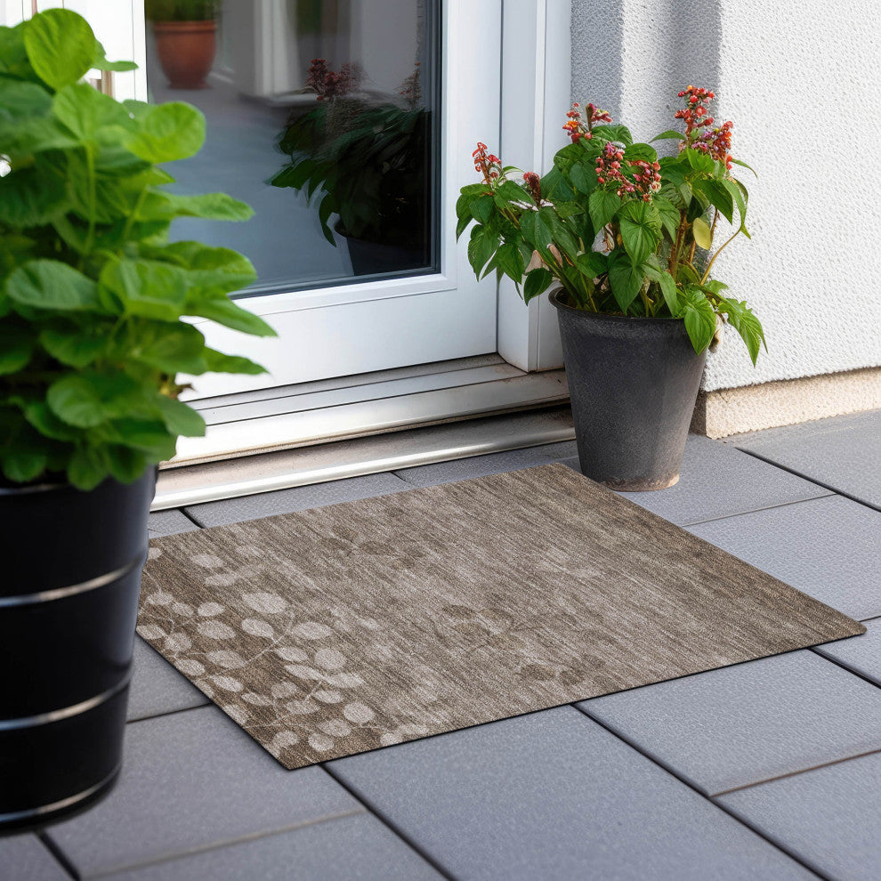 Machine Washable Indoor/Outdoor Chantille ACN1900 Taupe 1'8" x 2'6" Rug