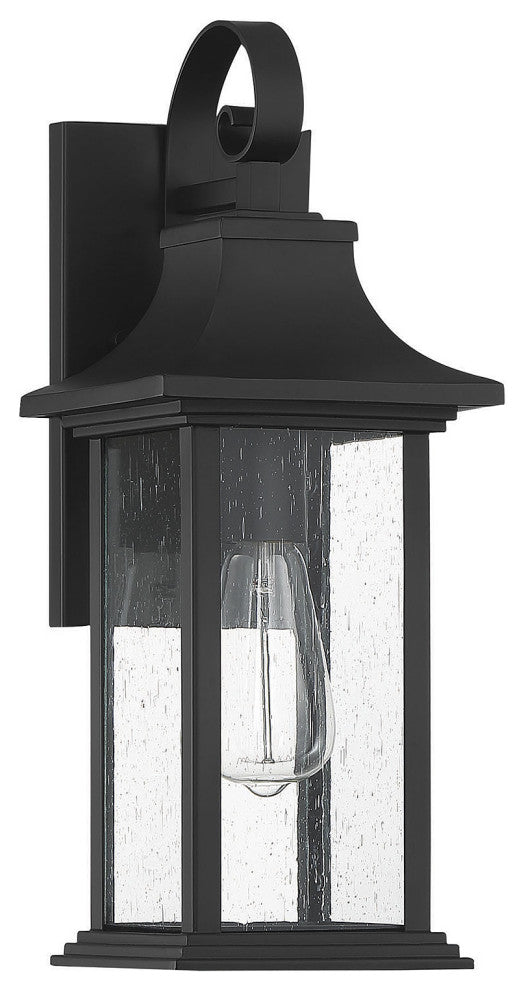 Hancock Matte Black 1-Light Outdoor Sconce, 7x17