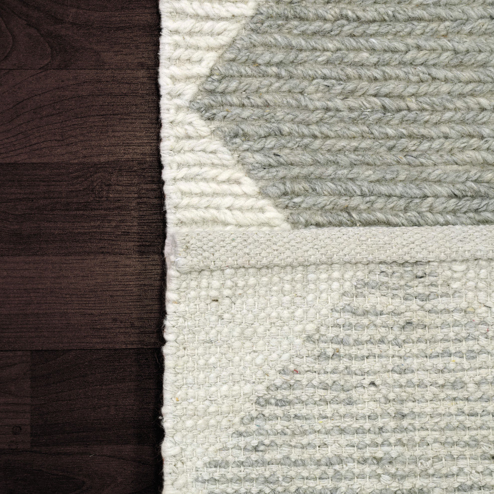 Dynamic Rugs Ava Wool Handmade Area Rug, Ivory Gray, 8'x10'