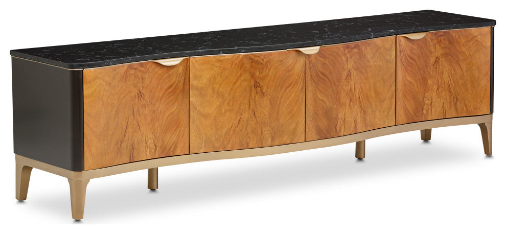 Malibu Crest TV Console - Crotch Mahogany