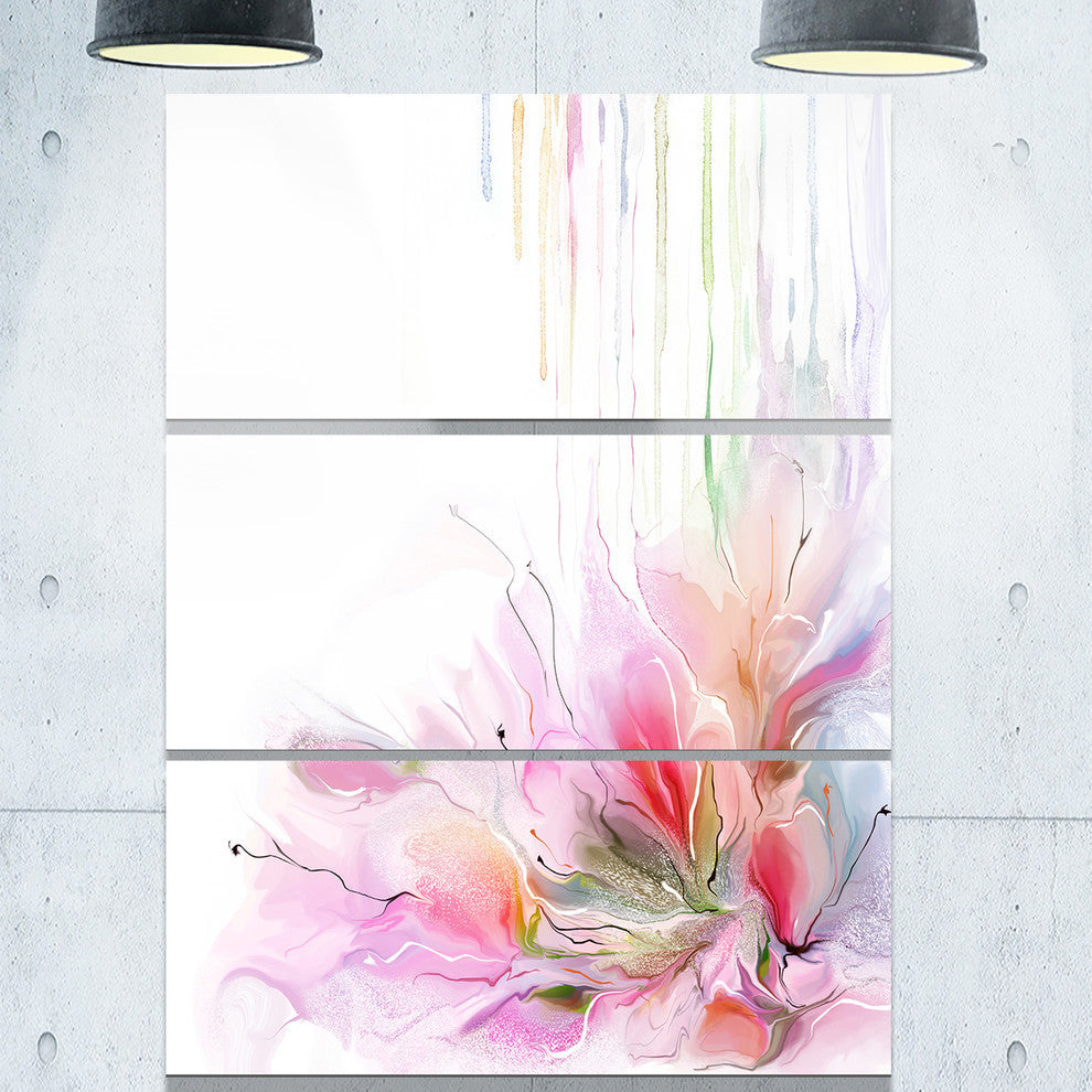 "Floral Composition" Glossy Metal Wall Art, 3 Panels, 28"x36"