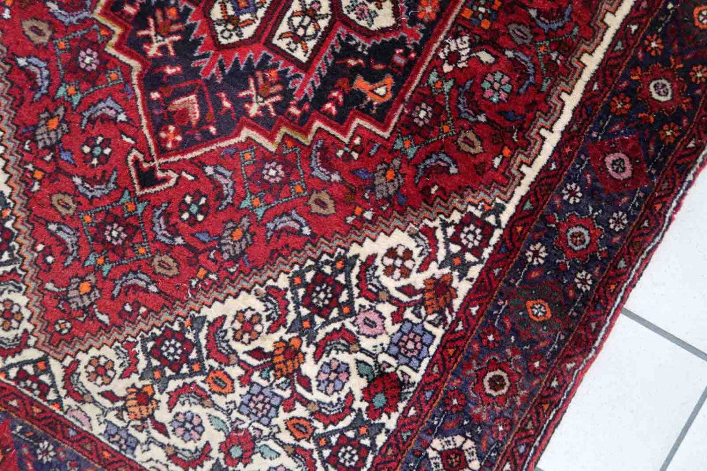 Handmade Vintage Persian Bidjar Rug 3.2'x4.8', 98cmx148cm 1970s