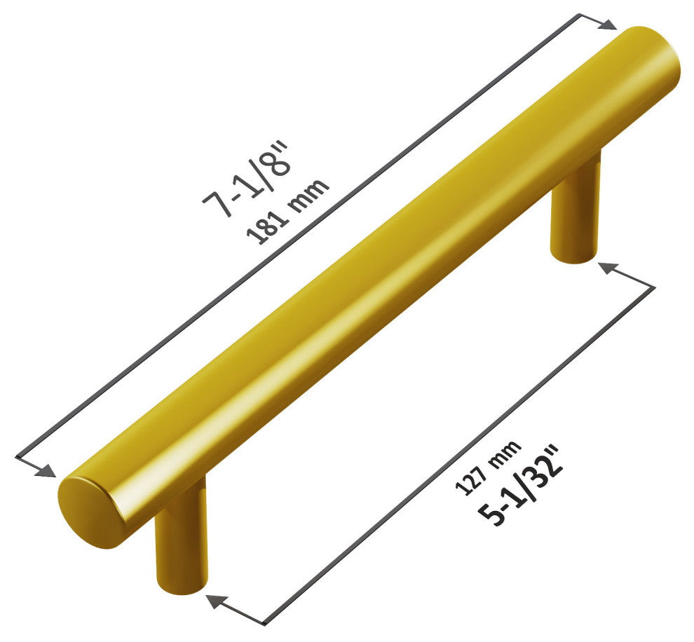 Dowell Series 3001 Handles, 128mm/5" CTC, Brushed Brass/Golden, 10-Pack