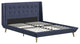 Unique Platform Frame, Wing Headboard With Button Tufting, Blue, Full