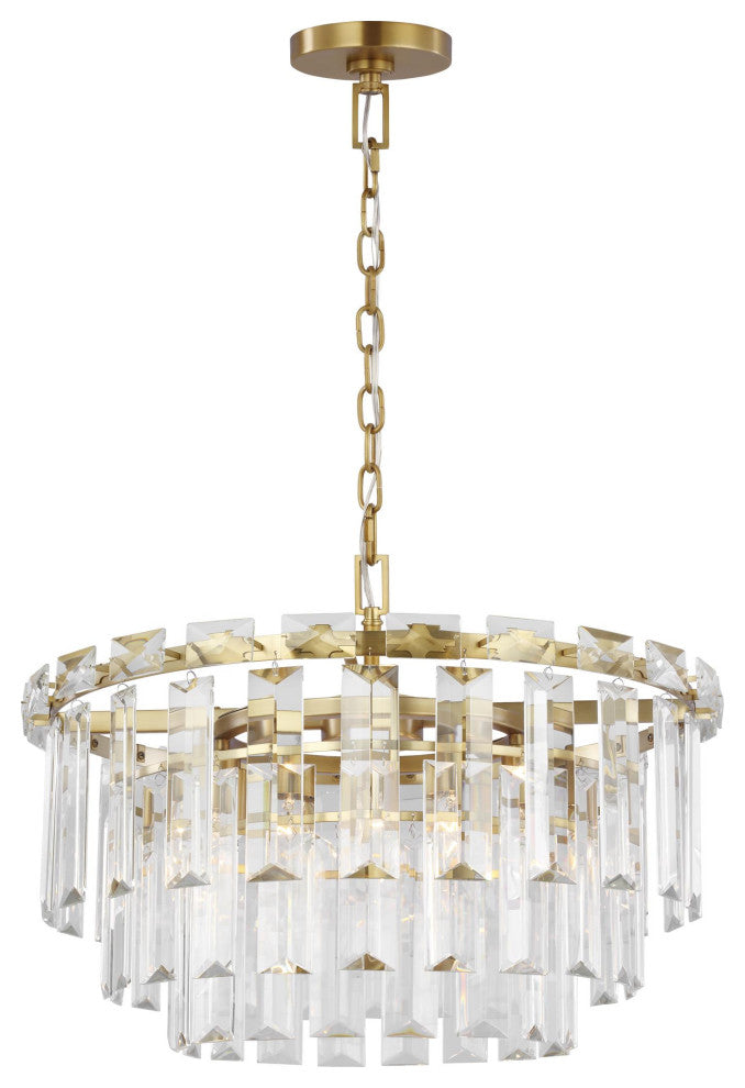Arden Medium Chandelier, Burnished Brass