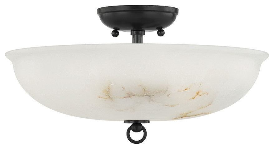 Somerset 3 Light Semi Flush, Distressed Bronze