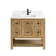 James Martin Breckenridge Bath Vanity, Light Natural Oak, 36", White Zeus, Single-Hole