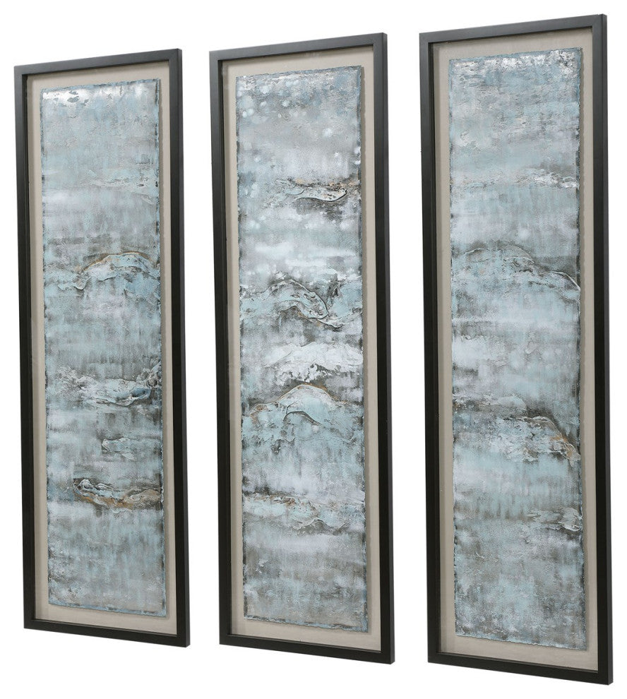 Uttermost Ocean Swell Painted Metal Art Set of 3, 3 Cartons 35374
