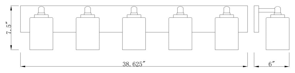 Z-Lite 485-5V Soledad 5 Light 39"W Vanity Light - Chrome