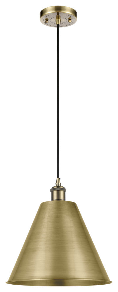 Ballston Cone Mini Pendant, Antique Brass, Antique Brass