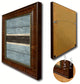 Botswana Country Textured Flag Print With Brown Gold Frame, 15"X21"