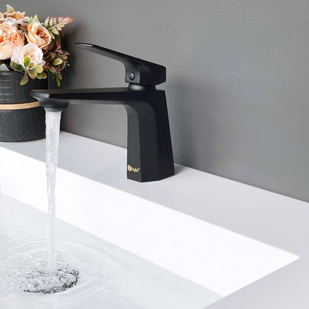 STYLISH Single Handle Bathroom Faucet - Matte Black