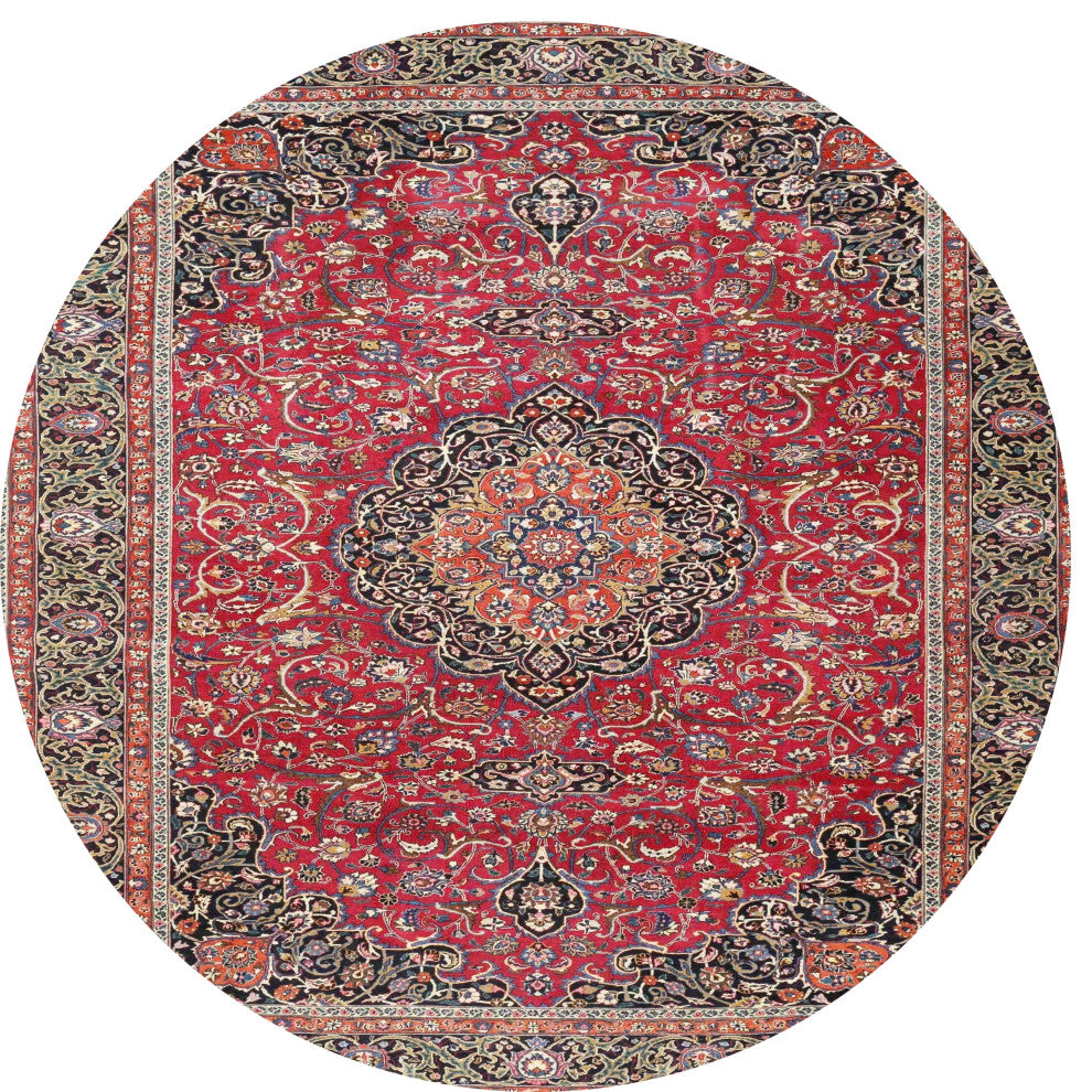Ahgly Company Indoor Round Traditional Area Rugs, 4' Round