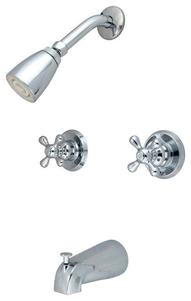 Kingston Brass Two-Handle Tub and Shower Faucet, Polished Chrome