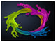 Colorful Splash Round, Abstract Canvas Art Print, 40"x30"