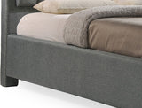 Ainge Button-Tufted Gray Upholstered Storage King Bed With 2-Drawer