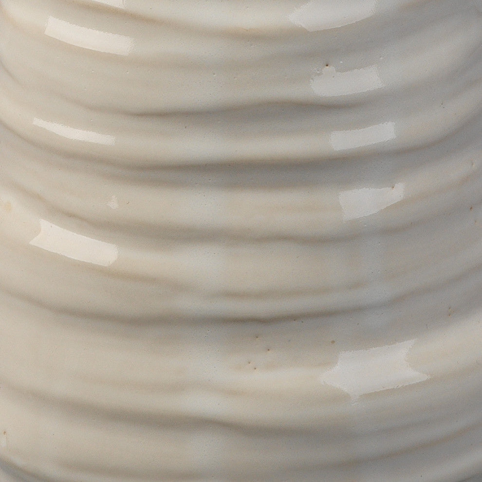Medium Marine Vase, Pearl Cream Ceramic