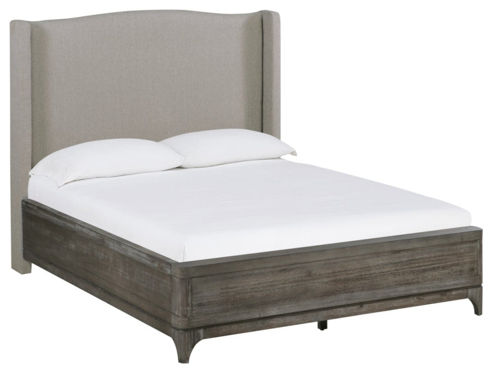 Modus Cicero 6PC Queen Upholstered Bedroom Set - Rustic Latte