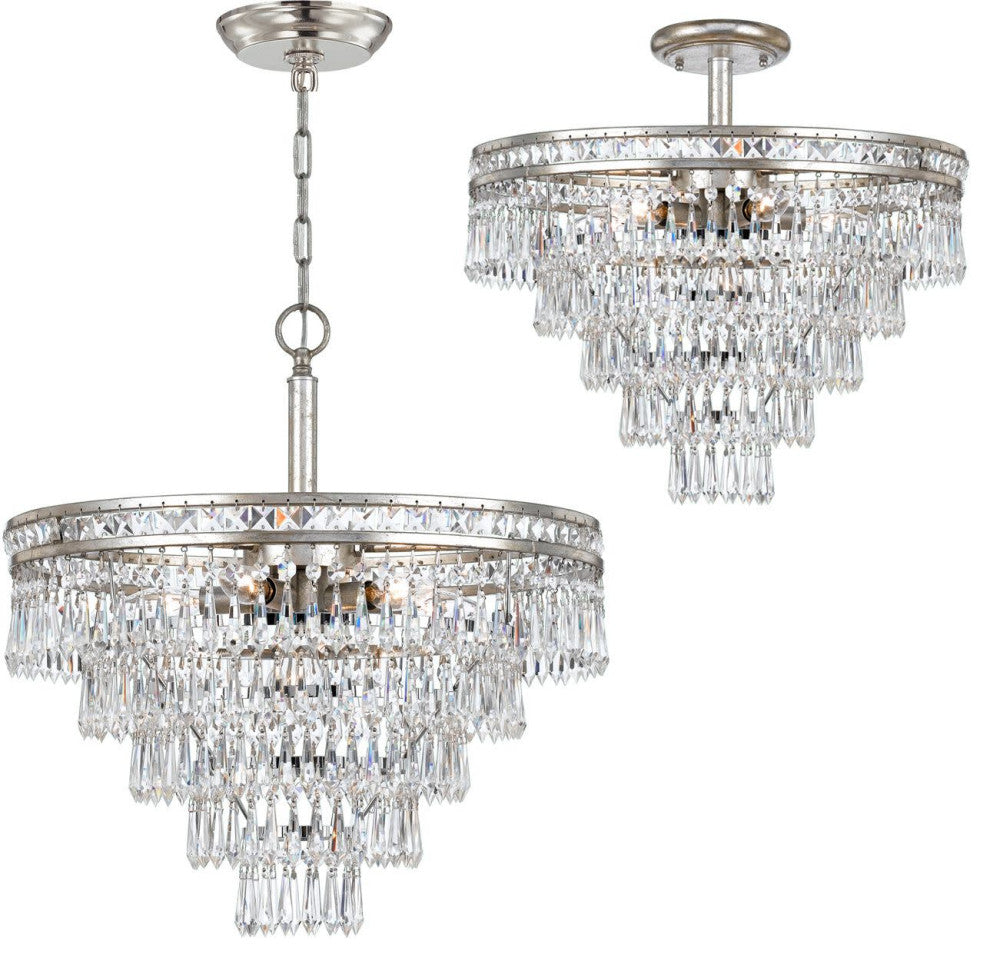 Crystorama Lighting Group 5264-CL-MWP Mercer 7 Light 20"W Crystal - English