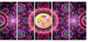 Bright Pink Psychedelic Relaxing Art, Abstract Canvas Print, 60"x28", 5 Panels