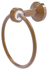 Pacific Beach Towel Ring with Groovy Accents, Brushed Bronze