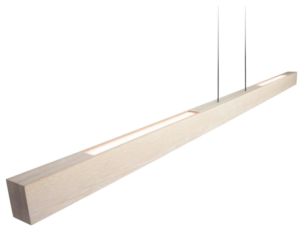 Una LED 66" Linear Pendant, White Washed Oak, Uplight/Downlight, 2700K, Dimmable