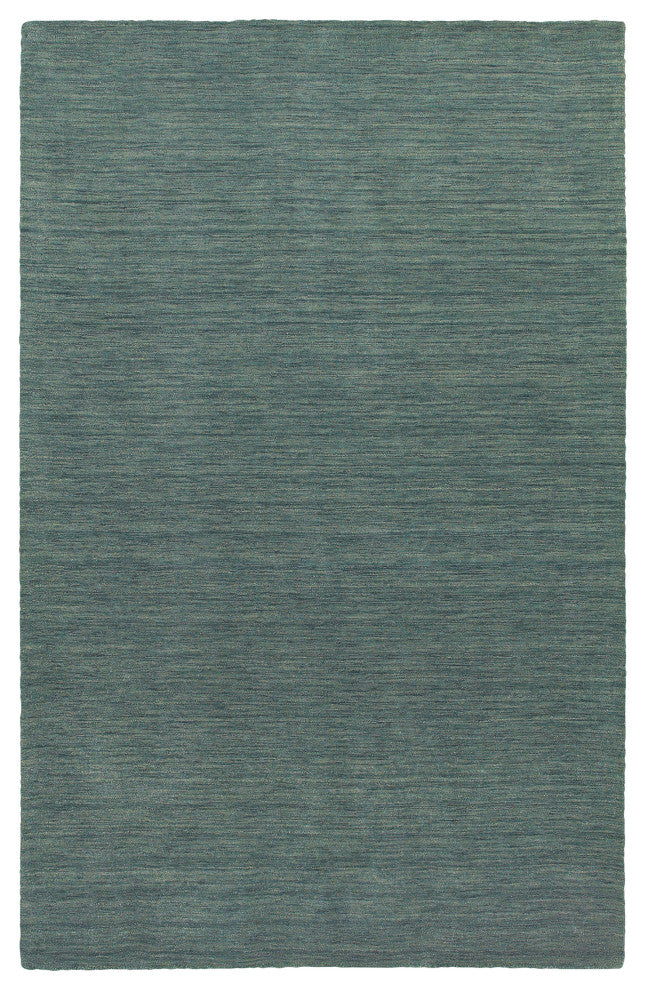 Arista Solid Blue Hand-Crafted Area Rug, 5''x8''